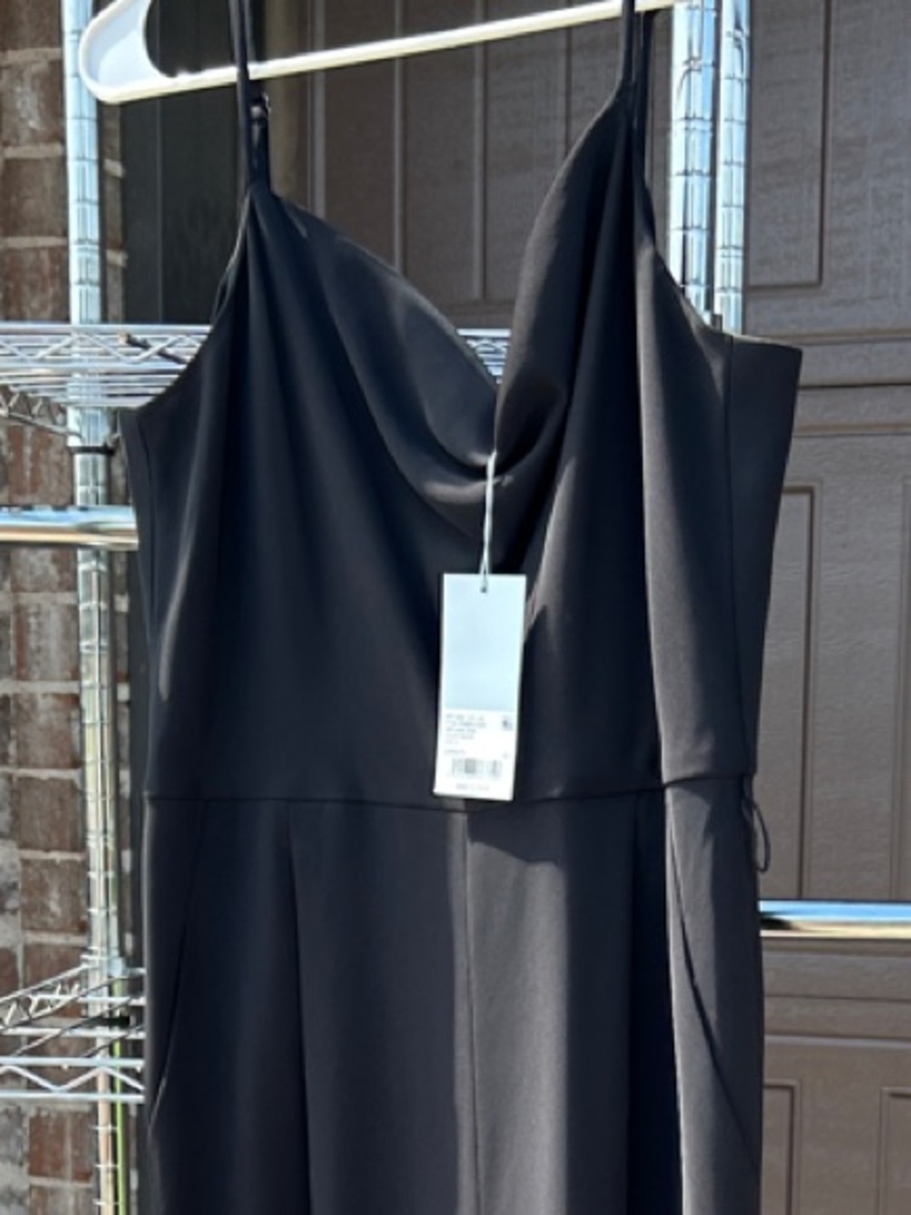Black Cowl Neck Spaghetti Strap Romper Jumpsuit - Women NWT